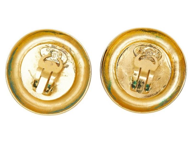 Orecchini Chanel Vintage Round Clip D'oro - vista 3