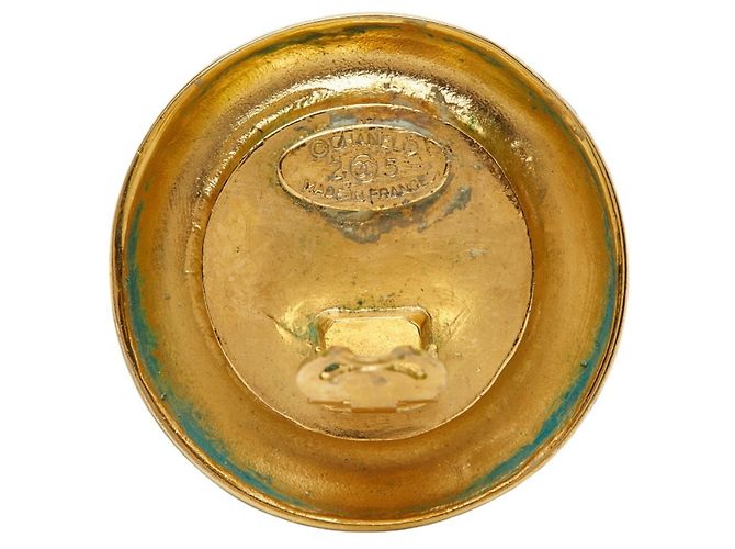 Orecchini Chanel Vintage Round Clip D'oro - vista 4
