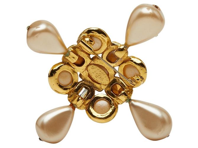 Spilla Chanel Vintage Gold D'oro - vista 2