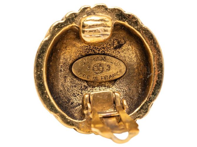 Orecchini a clip Chanel Vintage Coco Mark D'oro - vista 3