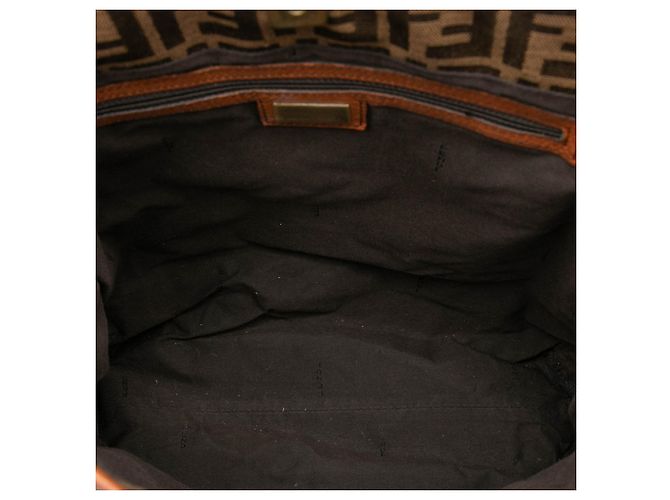 Fendi Zucca Canvas Leder Tote Bag Braun - Ansicht 4