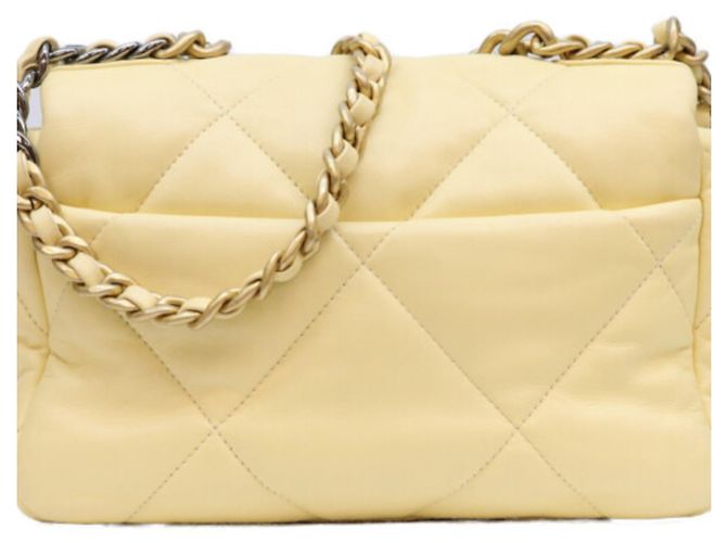 Chanel 19 Small Chain Schultertasche Gelb - Ansicht 3