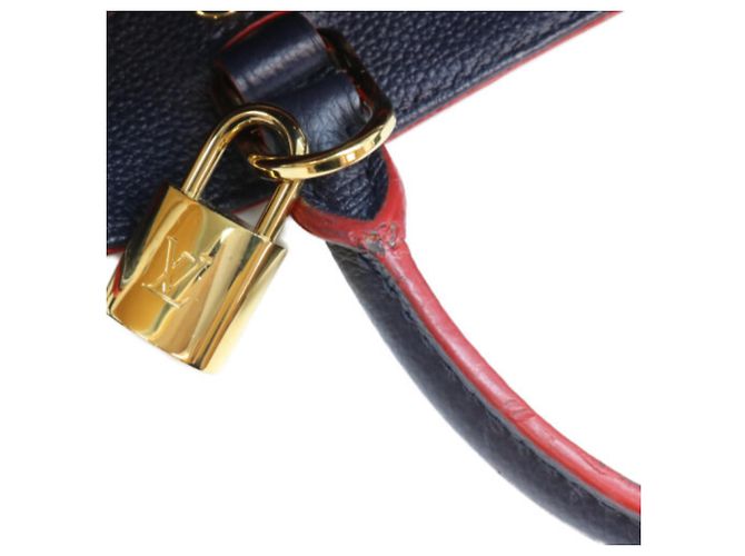 Borsa a tracolla Louis Vuitton Marine Rouge Monogram Empreinte Montaigne BB Rosso Blu navy - vista 10
