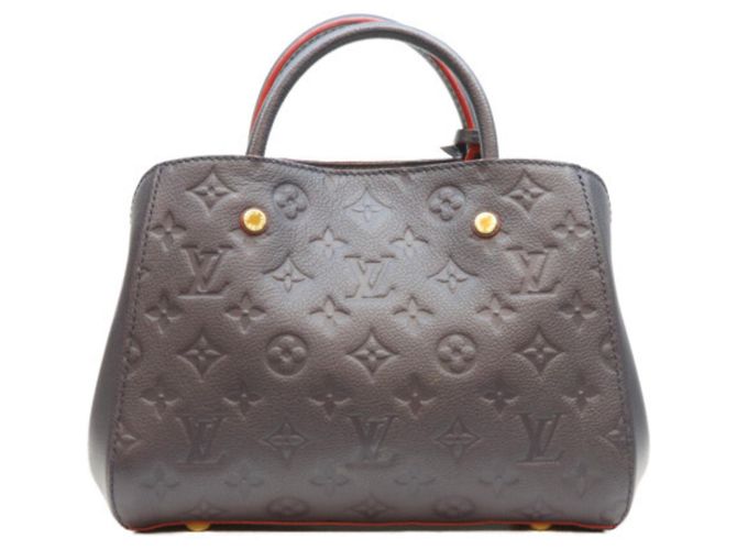 Borsa a tracolla Louis Vuitton Marine Rouge Monogram Empreinte Montaigne BB Rosso Blu navy - vista 3