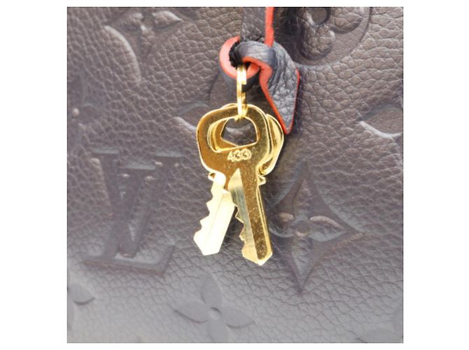 Borsa a tracolla Louis Vuitton Marine Rouge Monogram Empreinte Montaigne BB Rosso Blu navy - vista 6