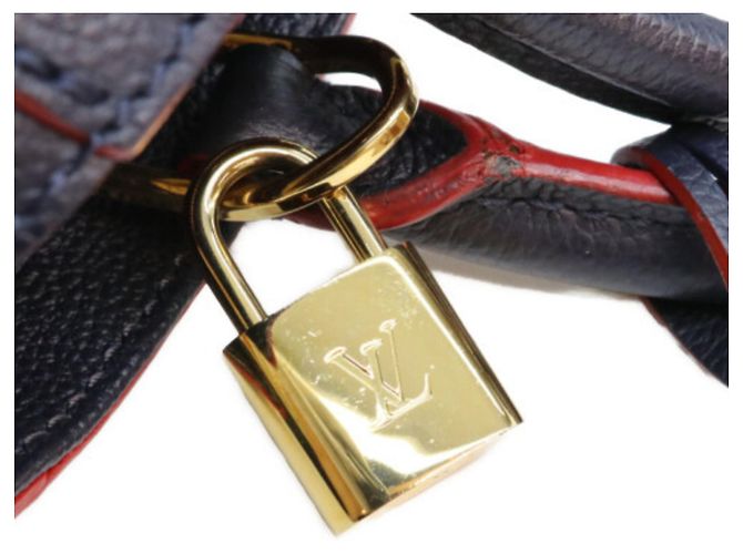 Borsa a tracolla Louis Vuitton Marine Rouge Monogram Empreinte Montaigne BB Rosso Blu navy - vista 7