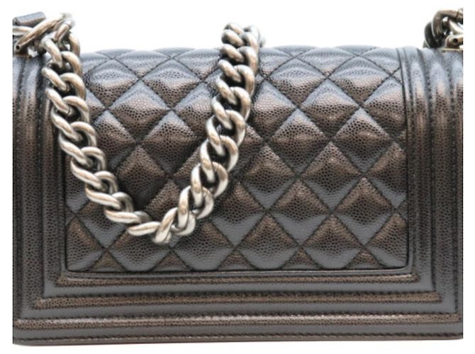 Chanel A67085 Caviar Boy Small Shoulder Bag Nero - vista 3