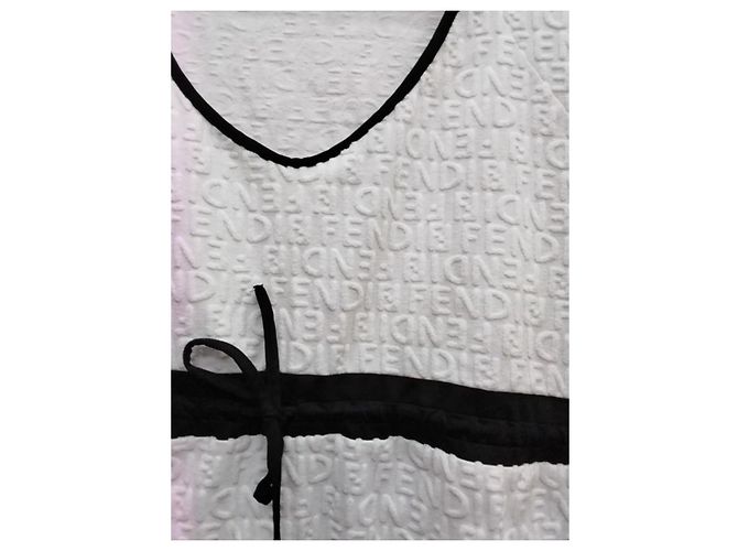 Fendi Monogram Strandtunika Minikleid - Weiß/Schwarz - Ansicht 3