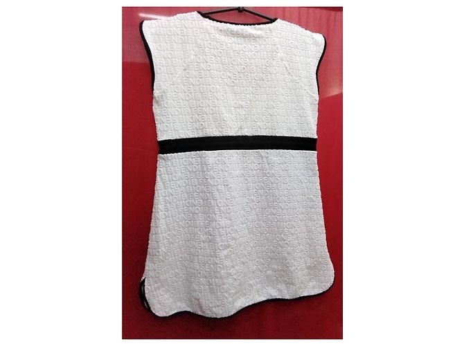 Fendi Monogram Strandtunika Minikleid - Weiß/Schwarz - Ansicht 4