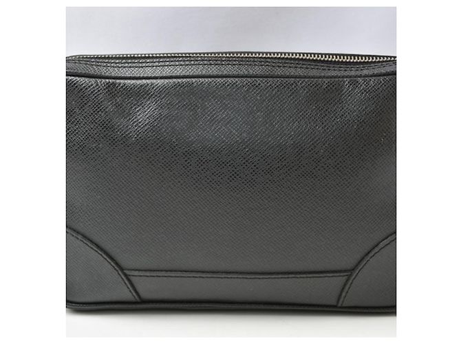 Clutch in pelle Taiga Louis Vuitton Nero Grigio - vista 7