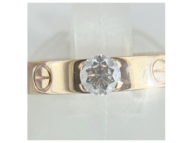 Anello Cartier Love Solitaire in oro rosa 18K - vista 3