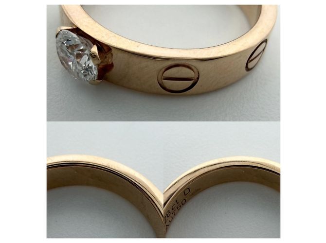 Anello Cartier Love Solitaire in oro rosa 18K - vista 6