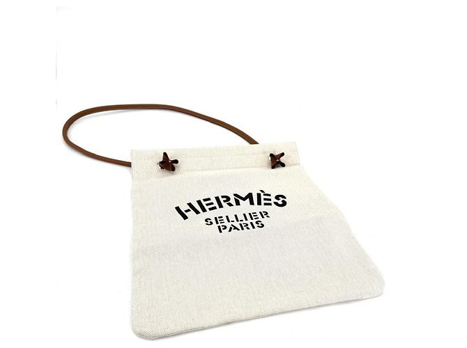 Hermès Borsa Tote Hermes Aline MM Marrone Beige - vista 3