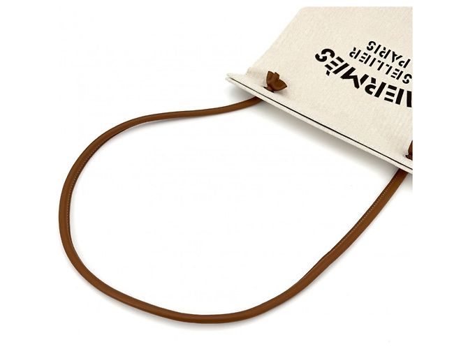 Hermès Borsa Tote Hermes Aline MM Marrone Beige - vista 6