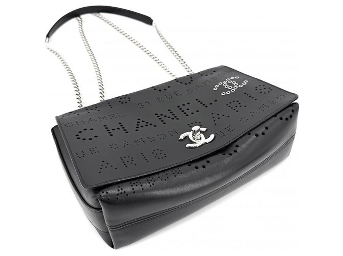 Borsa a tracolla in pelle nera Chanel Nero - vista 3