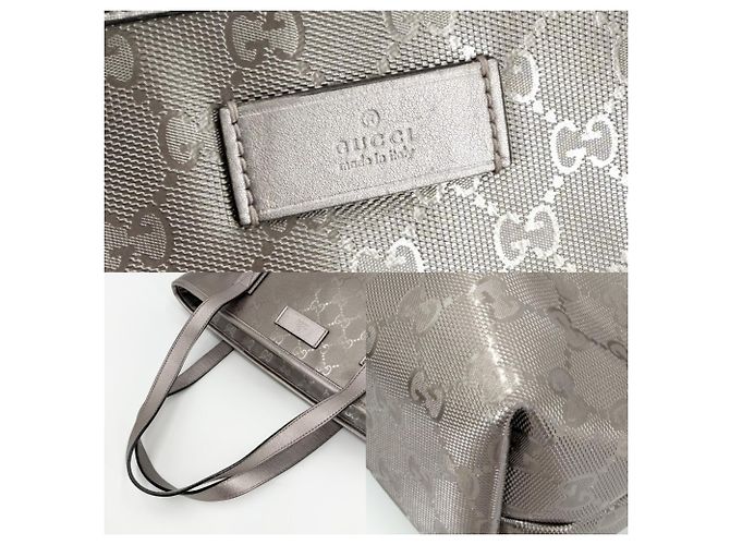 Gucci Metallic Gray Tote Bag Metallisch - Ansicht 7