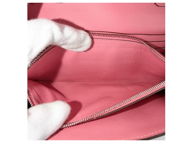 Hermès Portafoglio Long To Go Constance Hermes Rosa - vista 5