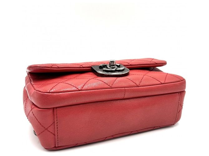 Borsa a Spalla Chanel Matelassé Chain Rosso - vista 3