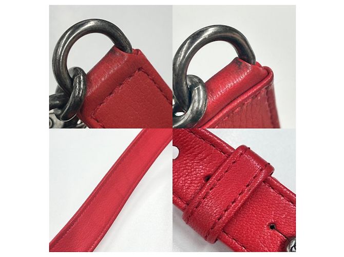 Borsa a Spalla Chanel Matelassé Chain Rosso - vista 7