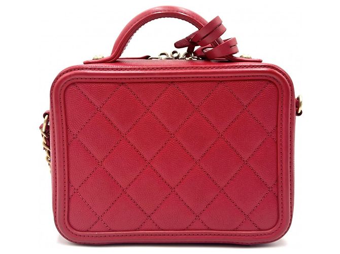 Vanity Borsa Matelassé CC Filigree da donna Chanel Rosso - vista 2