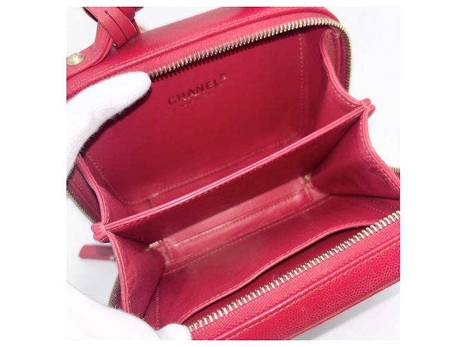 Vanity Borsa Matelassé CC Filigree da donna Chanel Rosso - vista 4