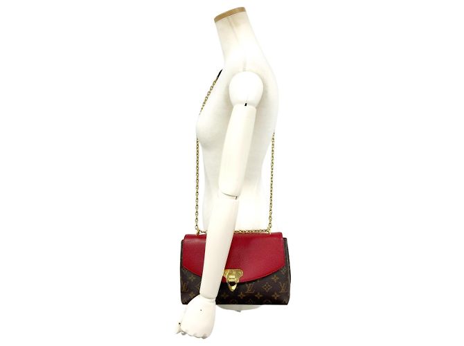 Borsa a Spalla Louis Vuitton Saint Placido Marrone Rosso Fuschia - vista 13