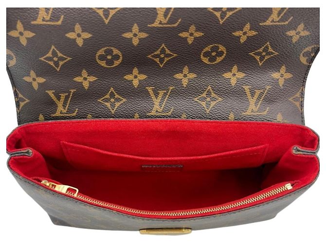 Borsa a Spalla Louis Vuitton Saint Placido Marrone Rosso Fuschia - vista 5