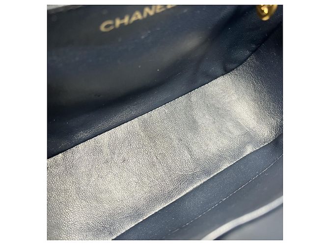 Borsa a tracolla in paglia e denim da donna Chanel Marrone Blu - vista 11