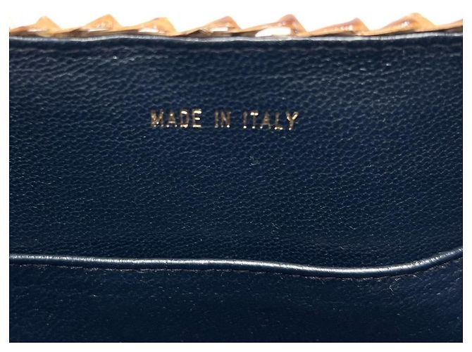 Borsa a tracolla in paglia e denim da donna Chanel Marrone Blu - vista 6
