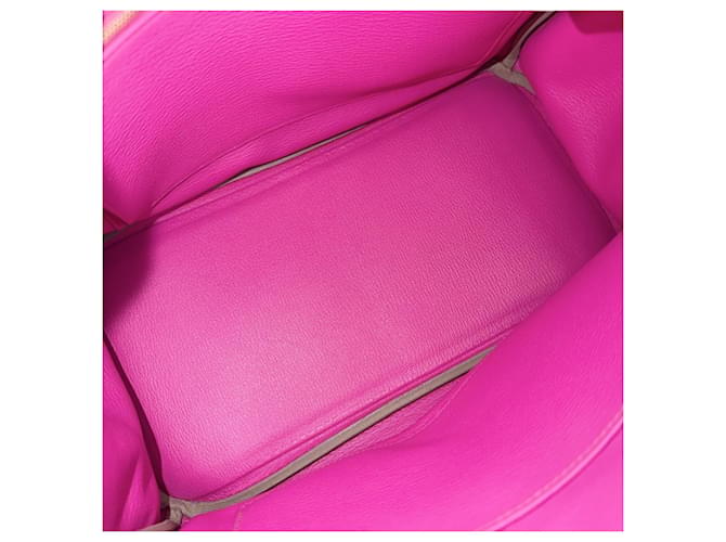 Hermès Borsa Hermes Birkin 30 Rosa Bianco - vista 4