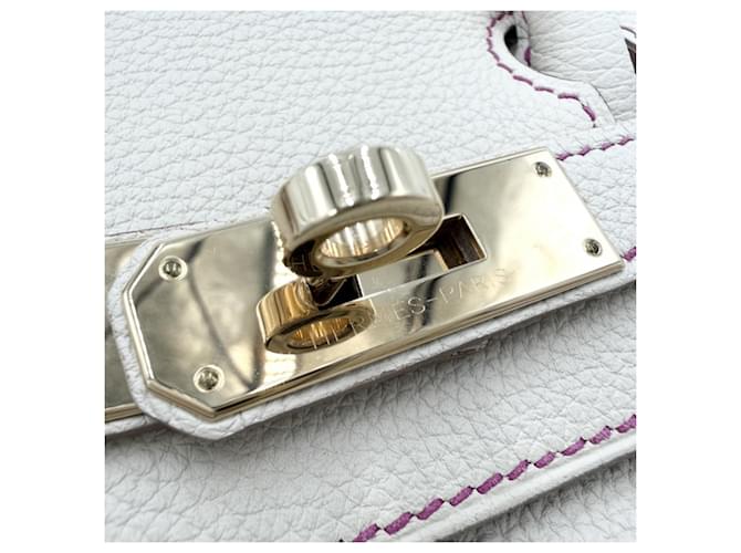 Hermès Borsa Hermes Birkin 30 Rosa Bianco - vista 6