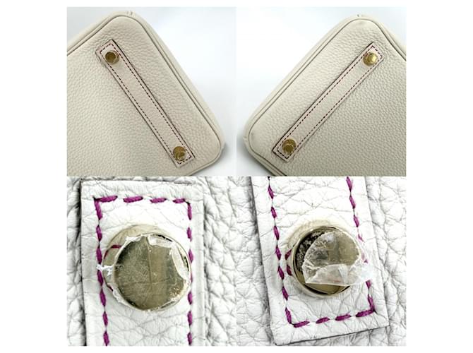 Hermès Borsa Hermes Birkin 30 Rosa Bianco - vista 7