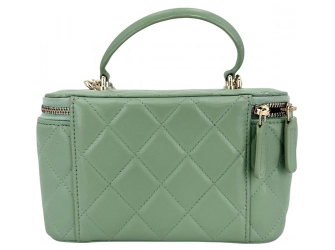 Vanity Beauty Case Matelassé da Donna Chanel Verde - vista 2