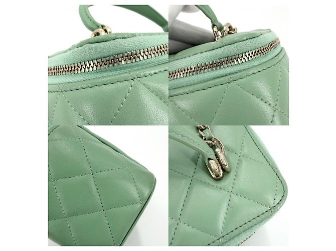 Vanity Beauty Case Matelassé da Donna Chanel Verde - vista 8