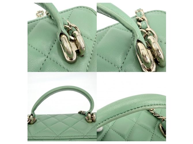 Vanity Beauty Case Matelassé da Donna Chanel Verde - vista 9