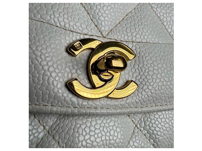 Borsa a tracolla con catena Chanel Diana 25 Bianco - vista 11