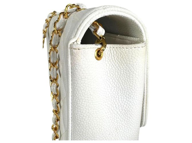 Borsa a tracolla con catena Chanel Diana 25 Bianco - vista 17