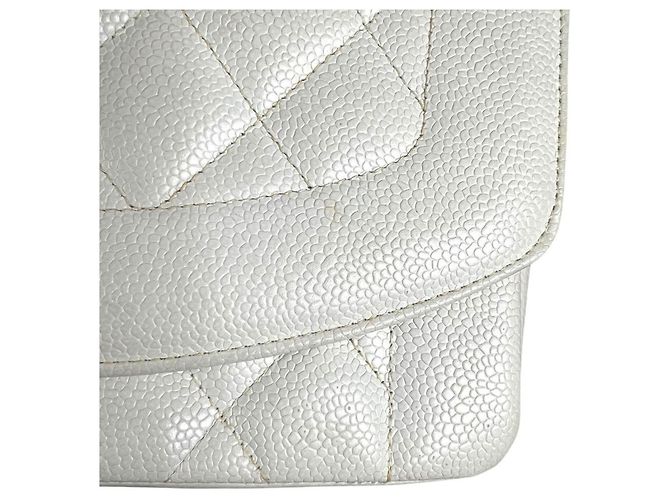 Borsa a tracolla con catena Chanel Diana 25 Bianco - vista 19
