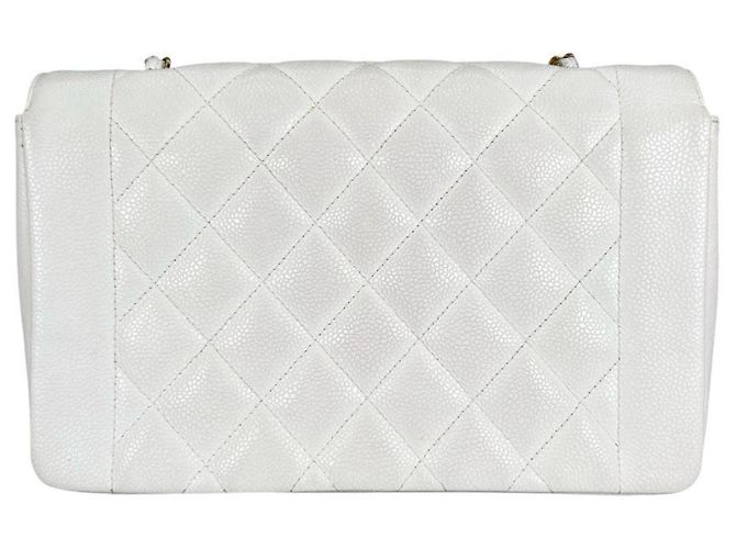 Borsa a tracolla con catena Chanel Diana 25 Bianco - vista 2