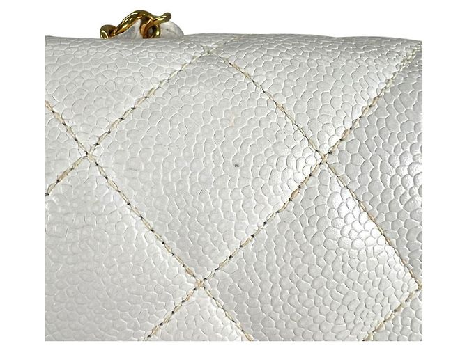 Borsa a tracolla con catena Chanel Diana 25 Bianco - vista 21