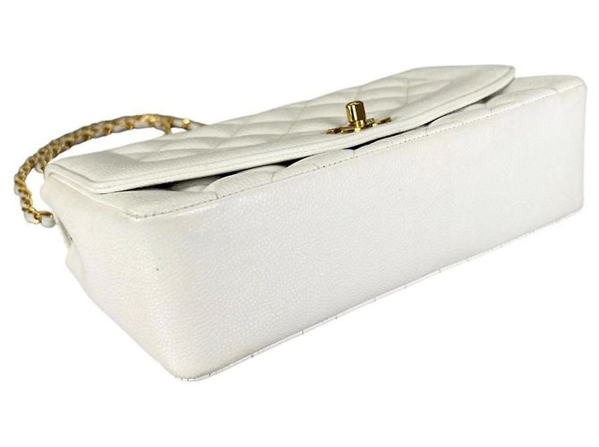 Borsa a tracolla con catena Chanel Diana 25 Bianco - vista 3