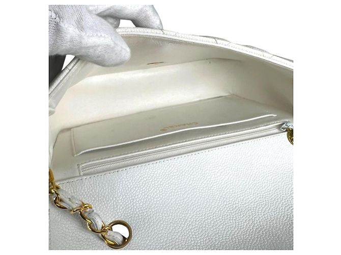 Borsa a tracolla con catena Chanel Diana 25 Bianco - vista 5
