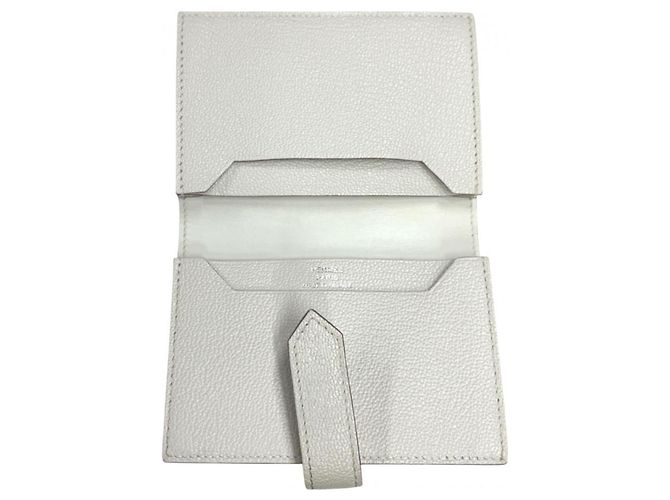 Hermès Hermes Ivory Leather Card Case Cream - view 4