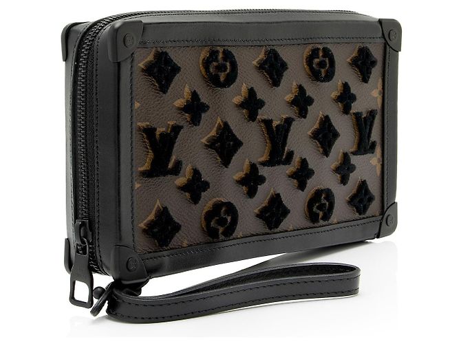Clutch Soft Trunk in Monogram Canvas Louis Vuitton Tuffetage Nero - vista 2