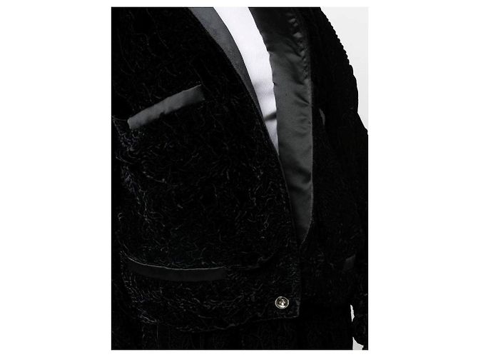 Versace Pantaloni dritti in lana neri Chanel Y2K con bottone logo Nero - vista 5