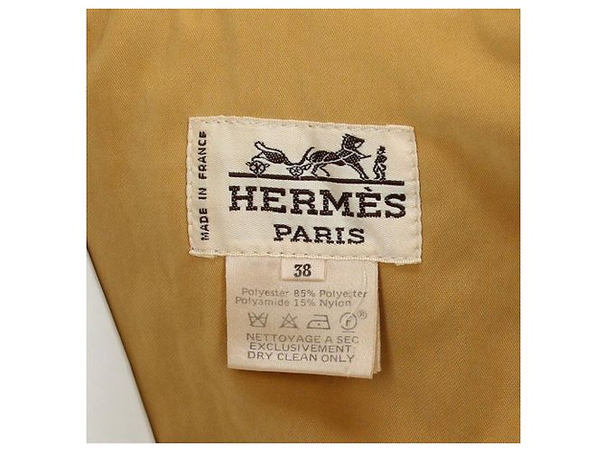 Hermès Falda a la rodilla Chanel de los 90 en mezcla de lana bouclé beige y gris Amarillo - vista 5