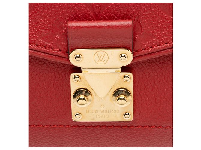 Borsa a Spalla Louis Vuitton Monogram Empreinte Saint Germain PM Rosso - vista 9