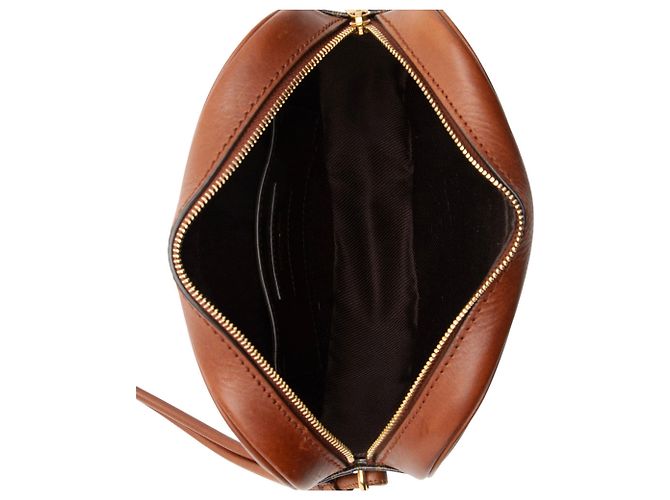 Borsa Crossbody in Tela Monogramma e Pelle di Vitello Saint Laurent Marrone - vista 7