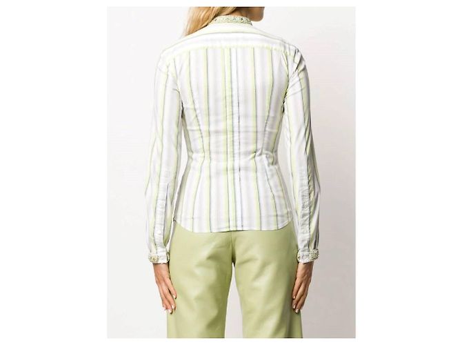 Chloé Blusa Versace anni 80 in seta nera con stampa floreale e maniche a pipistrello Multicolore - vista 3
