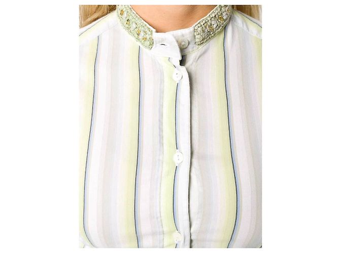 Chloé Blusa Versace anni 80 in seta nera con stampa floreale e maniche a pipistrello Multicolore - vista 5